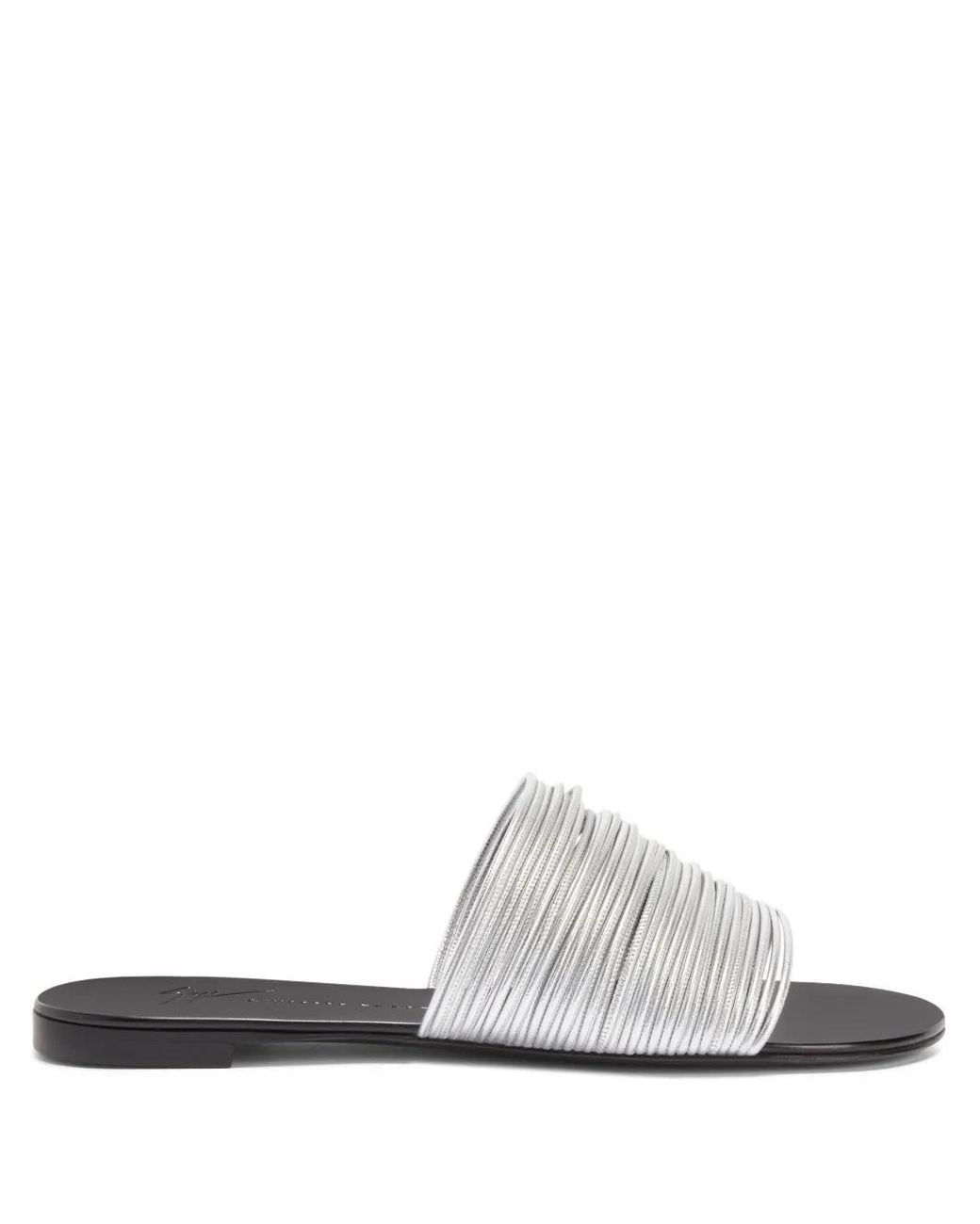 Giuseppe Zanotti White Clio Flat Sandals