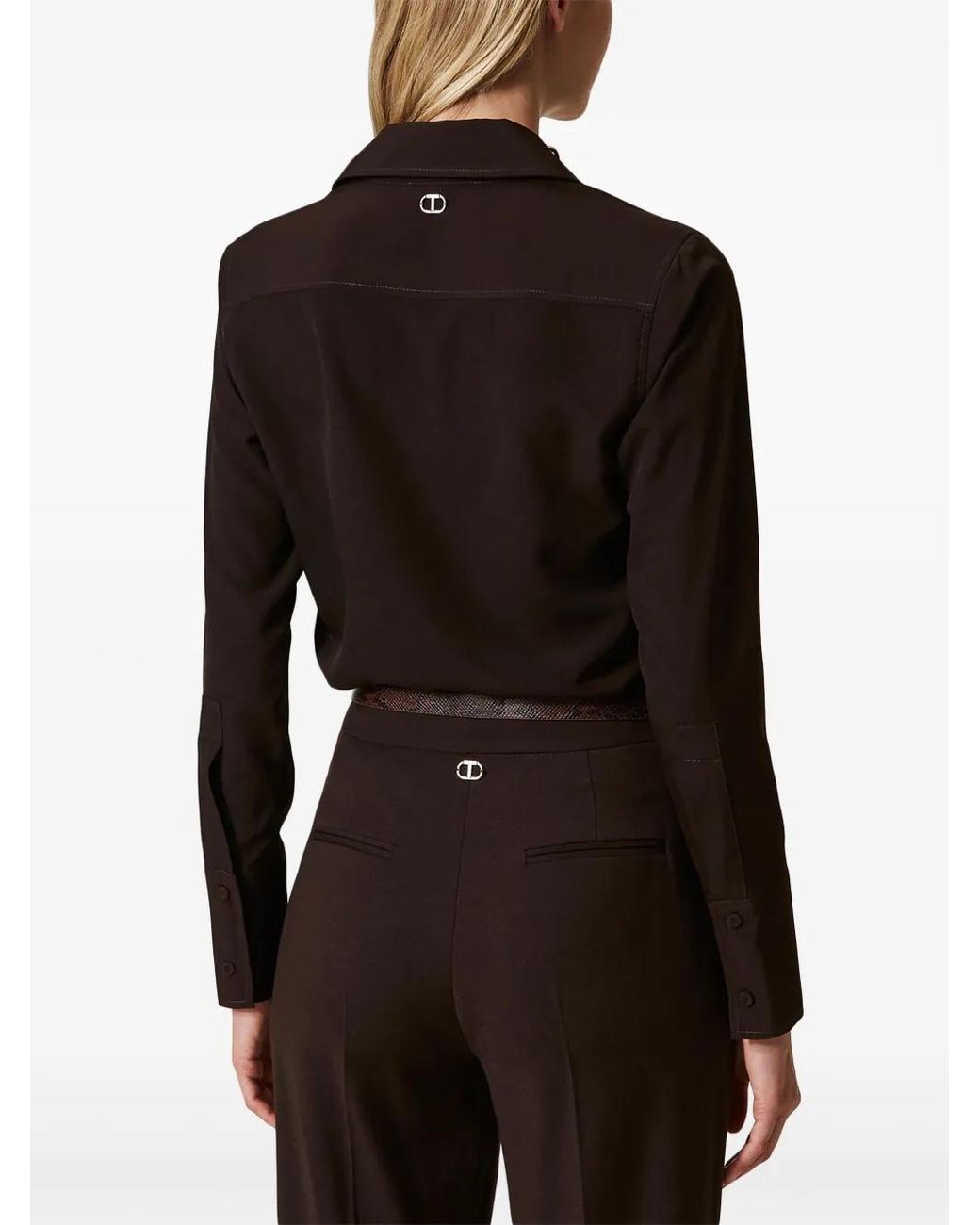 Twinset Black Logo-Charm Shirt