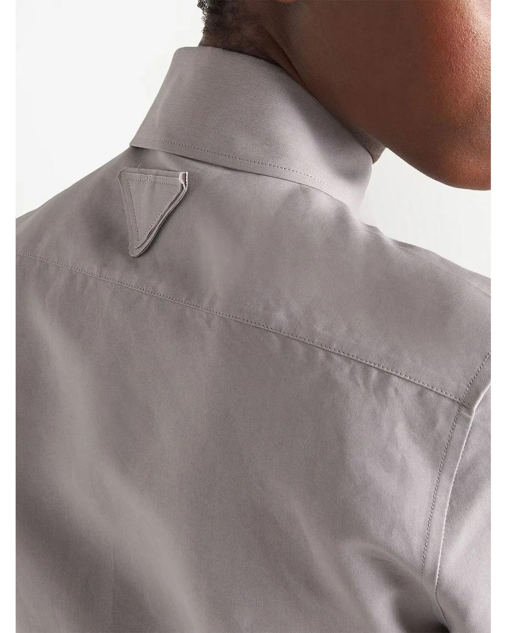 Prada Button-Up Blouse Op Papierbasis in het Gray