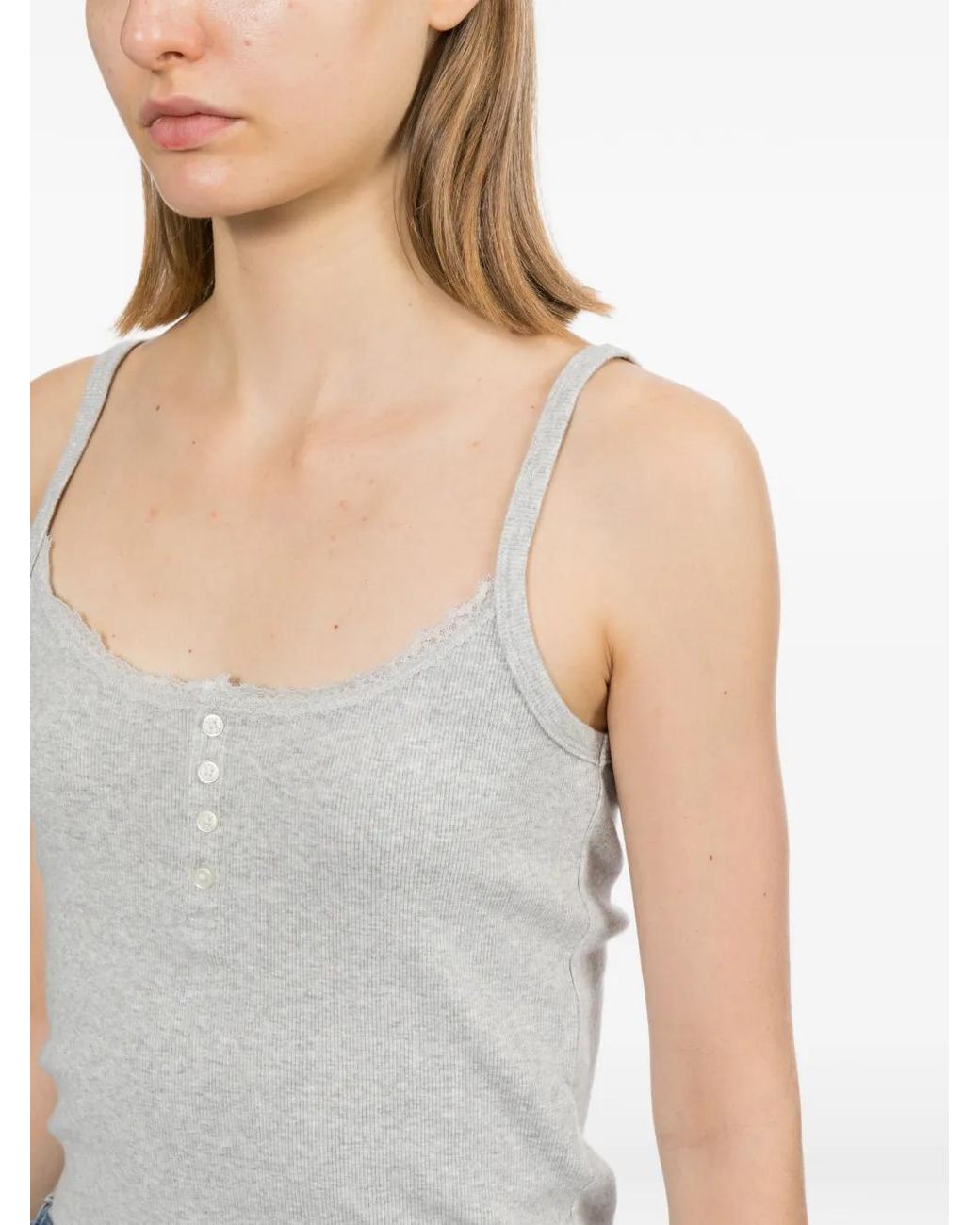 AAPE BY A BATHING AP Gray Button-Up Tank Top