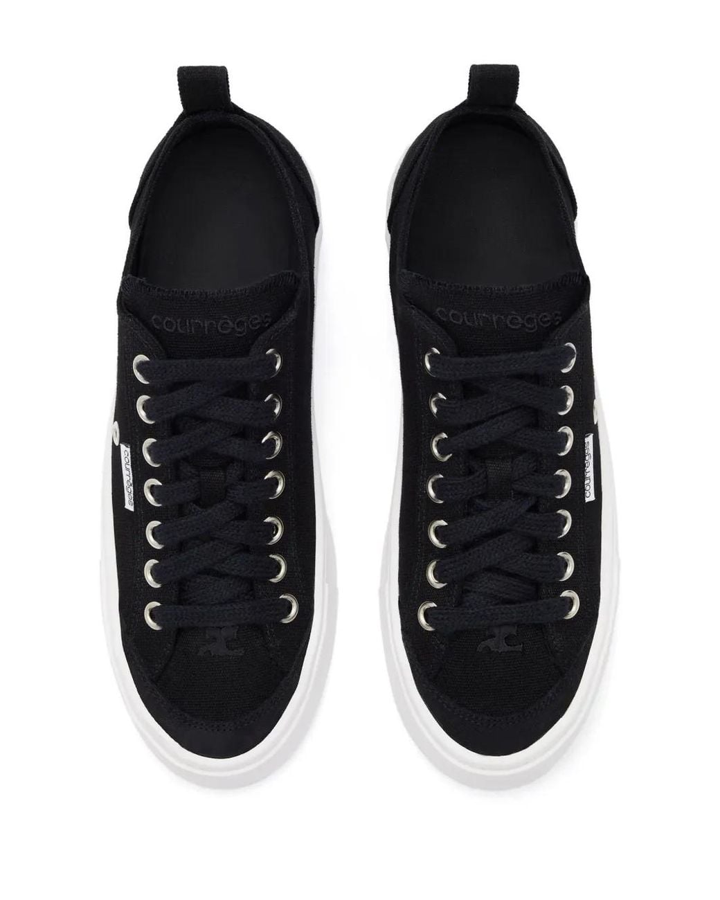 Courreges Black Canvas 01 Lace-Up Sneakers