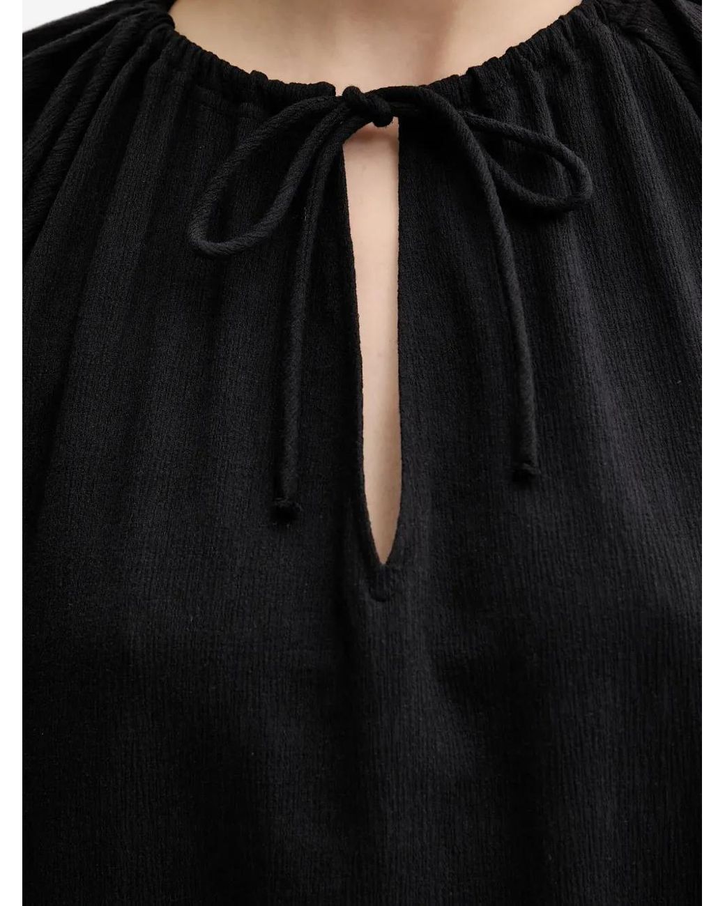 Samsøe & Samsøe Black Samatera Tie-Detail Midi Dress