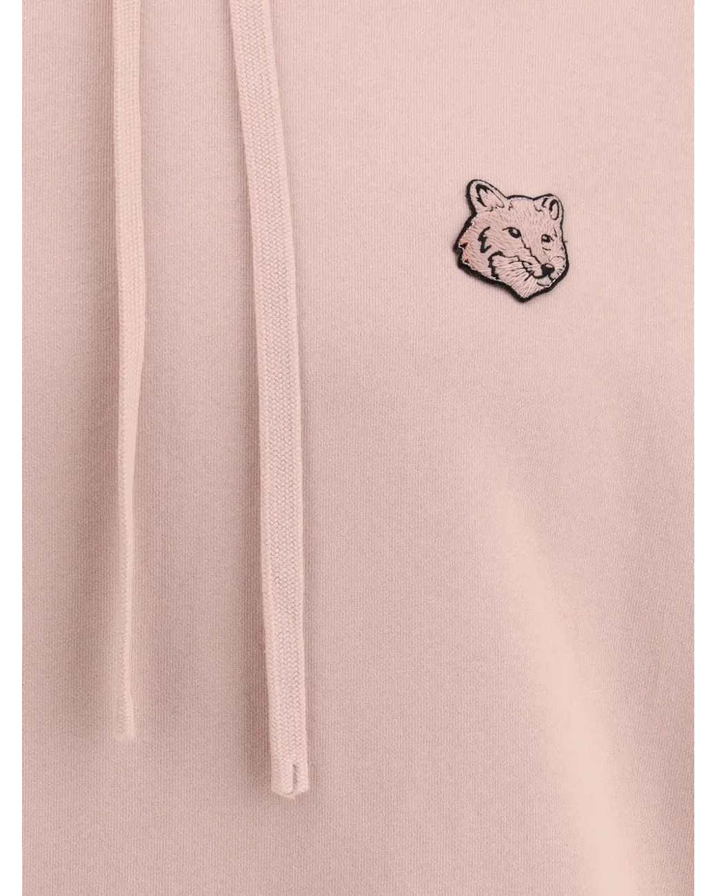 Maison Kitsuné Pink Logo Patch Hoodie for men