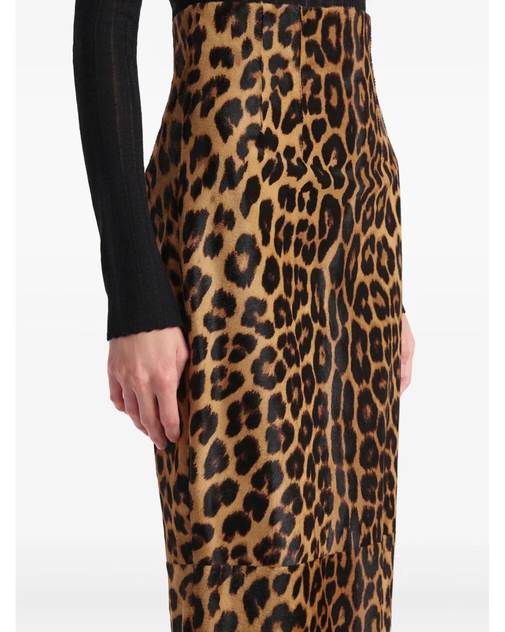 Khaite Maxi-Rok Met Luipaardprint En Split in het Brown