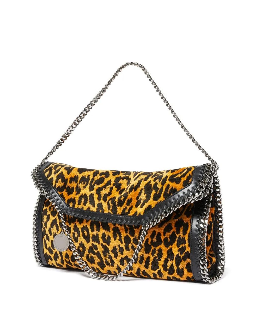 Stella McCartney Metallic Falabella 3Chain Leopard-Print Tote Bag