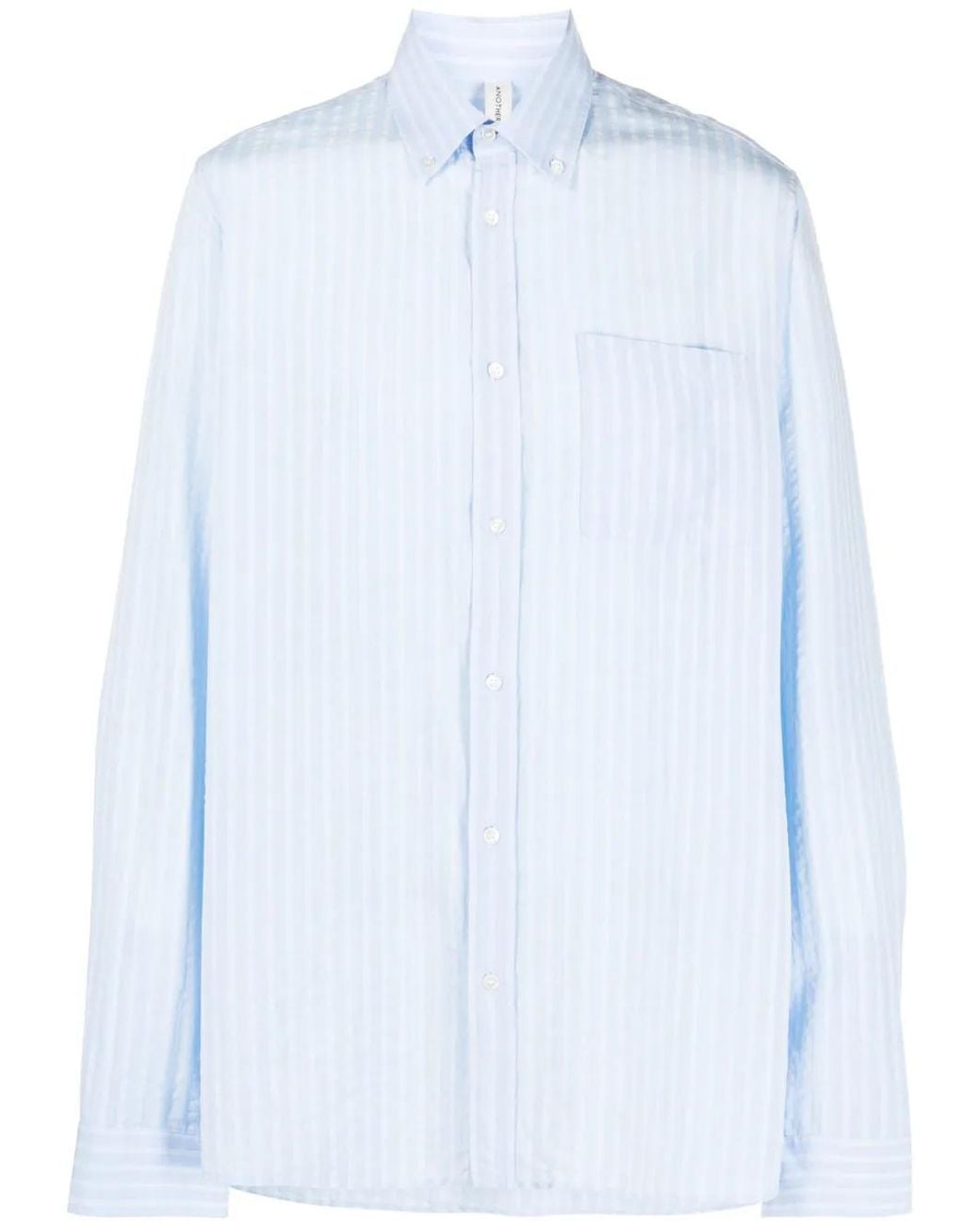 Another Aspect Blue 1.0 Stripe-Pattern Shirt for men