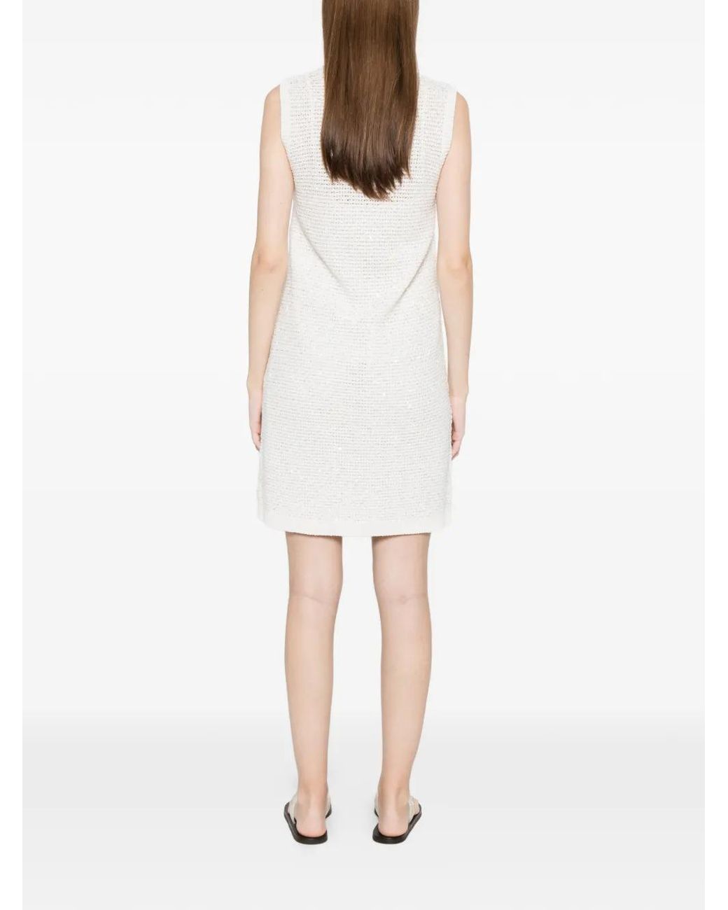 Fabiana Filippi White Cotton Mini Dress