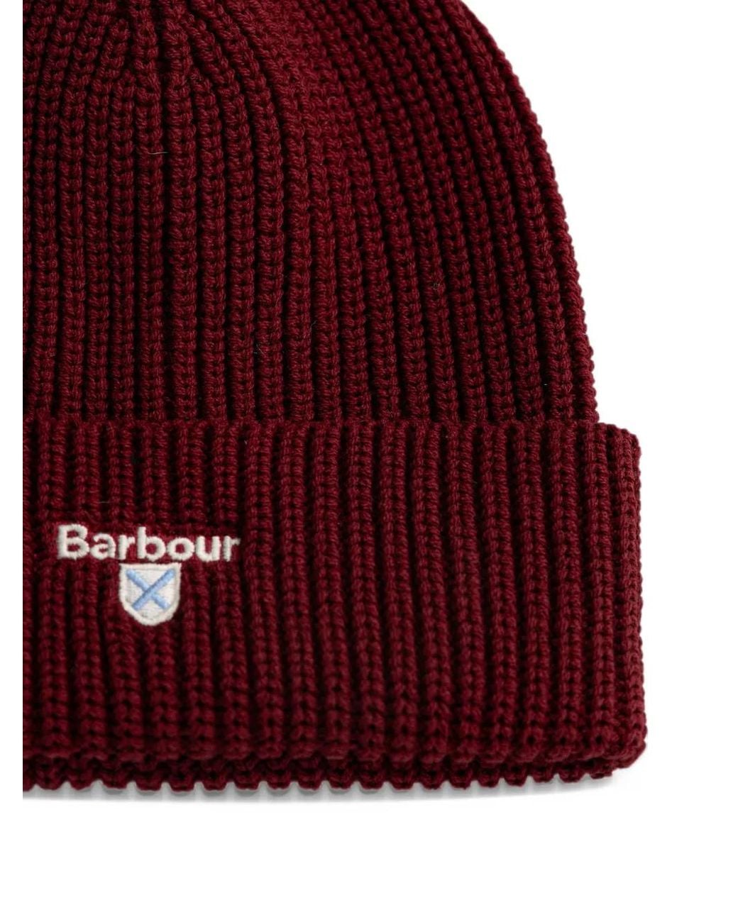 Barbour Red Cascade Beanie And Scarf Gift Set for men