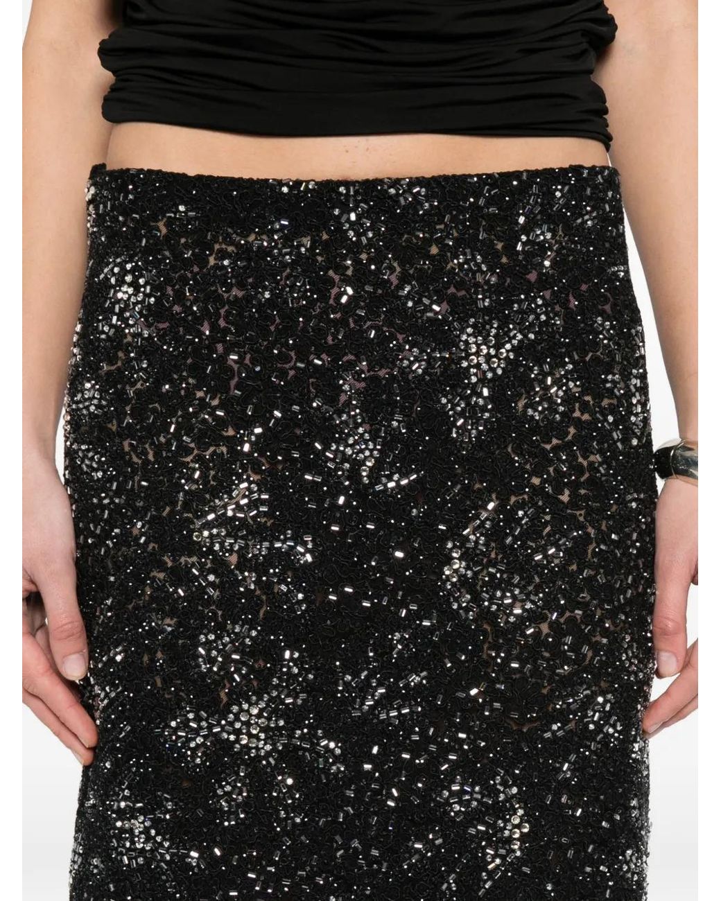 Ermanno Scervino Black Embellished Skirt