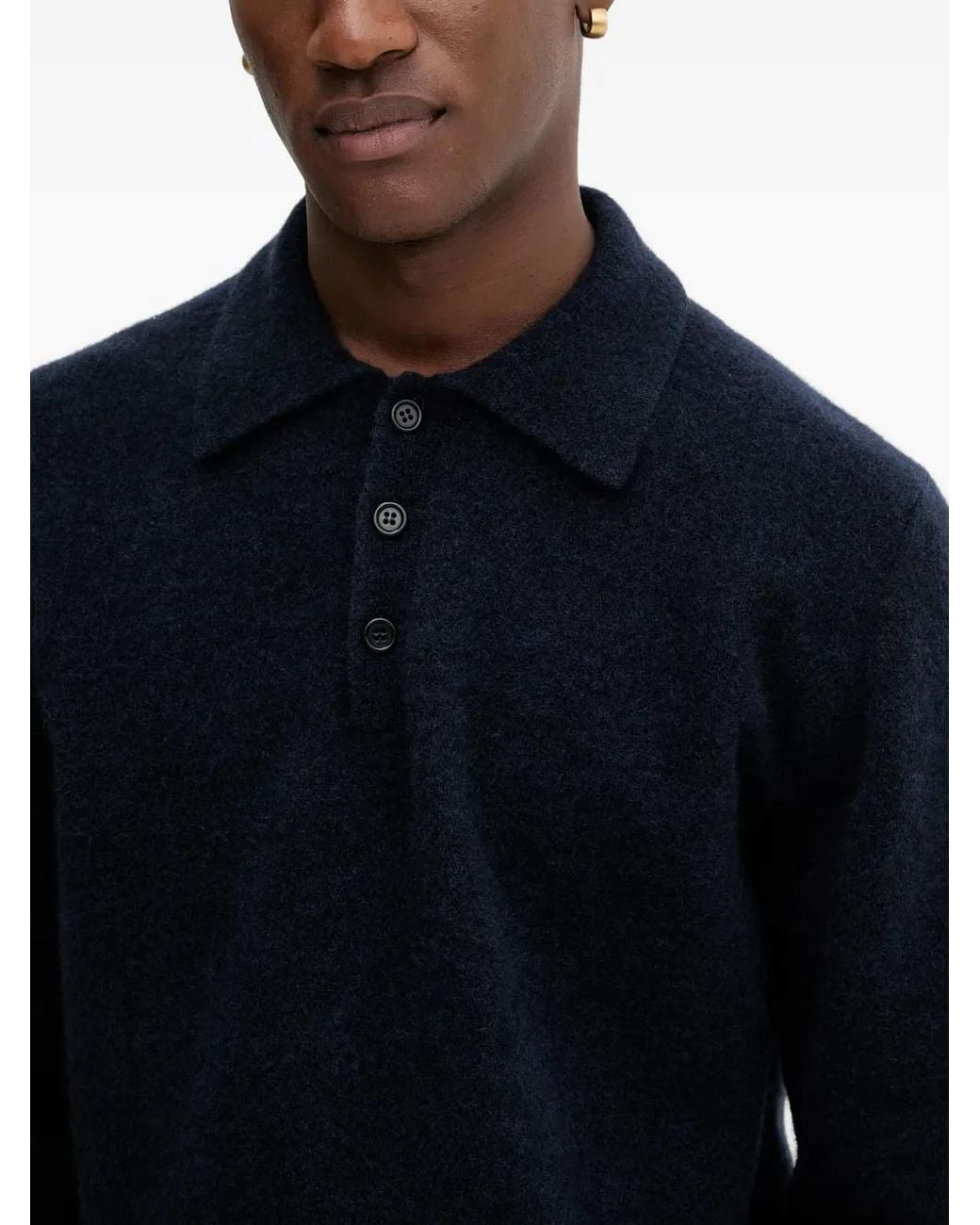 Filippa K Blue Knitted Polo Shirt for men