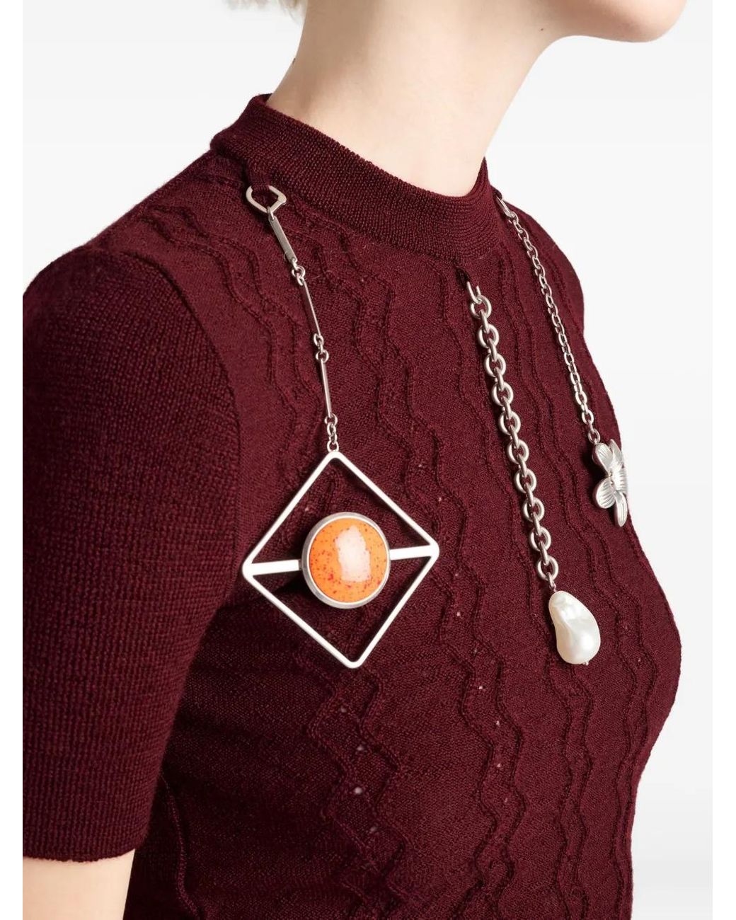 T-Shirt En Laine Prada en coloris Red