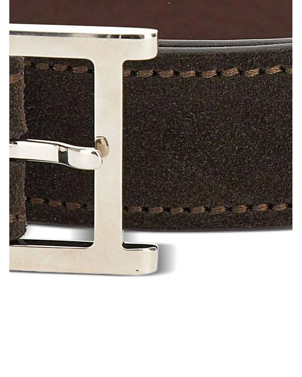 Orciani Brown Rectangular-Buckle Belt for men