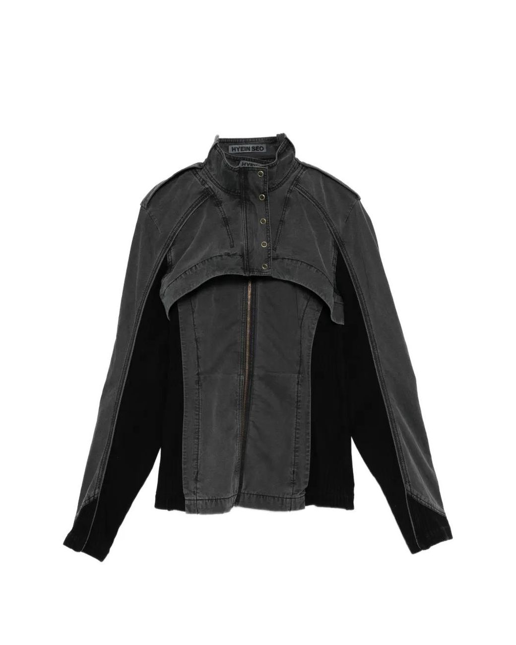 Hyein Seo Black Panelled High-Neck Jacket