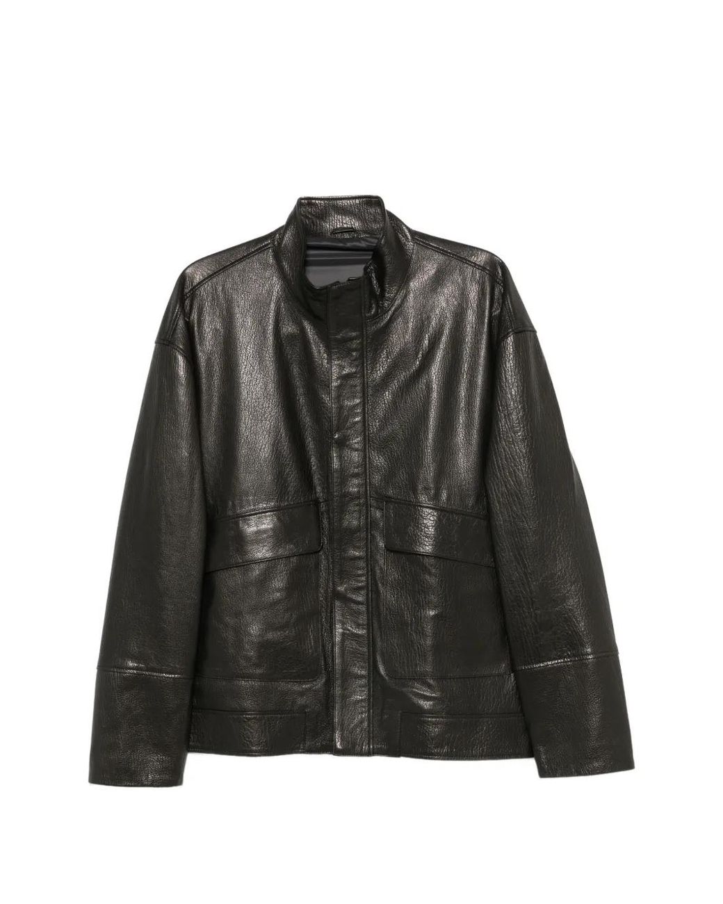 SERGIO MORETTI FIRENZE Black High-Neck Panelled Jacket for men
