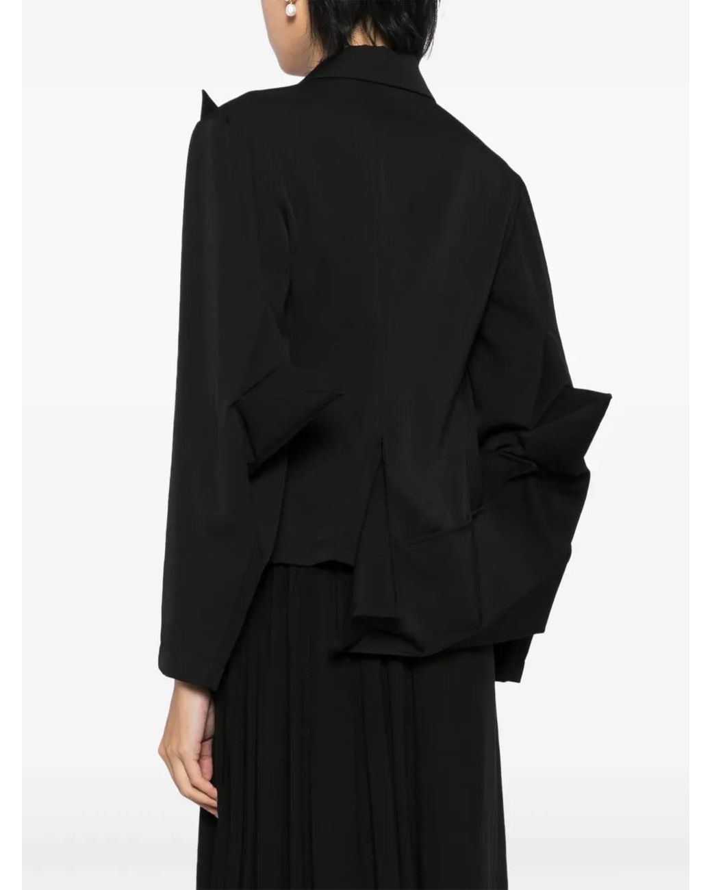 Yohji Yamamoto Black Asymmetic Wool Blazers