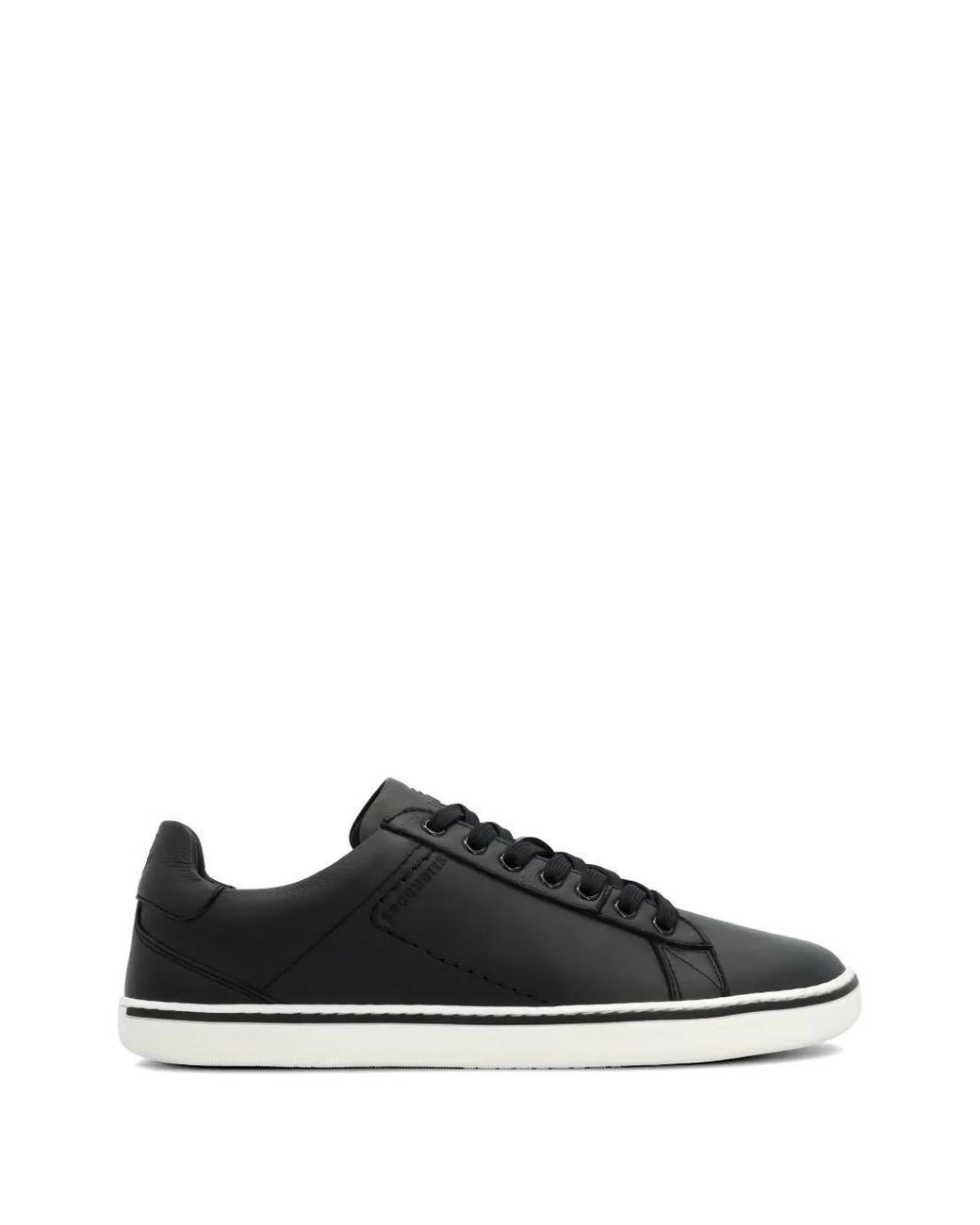 grounds Black Galaxy Leather Sneakers for men