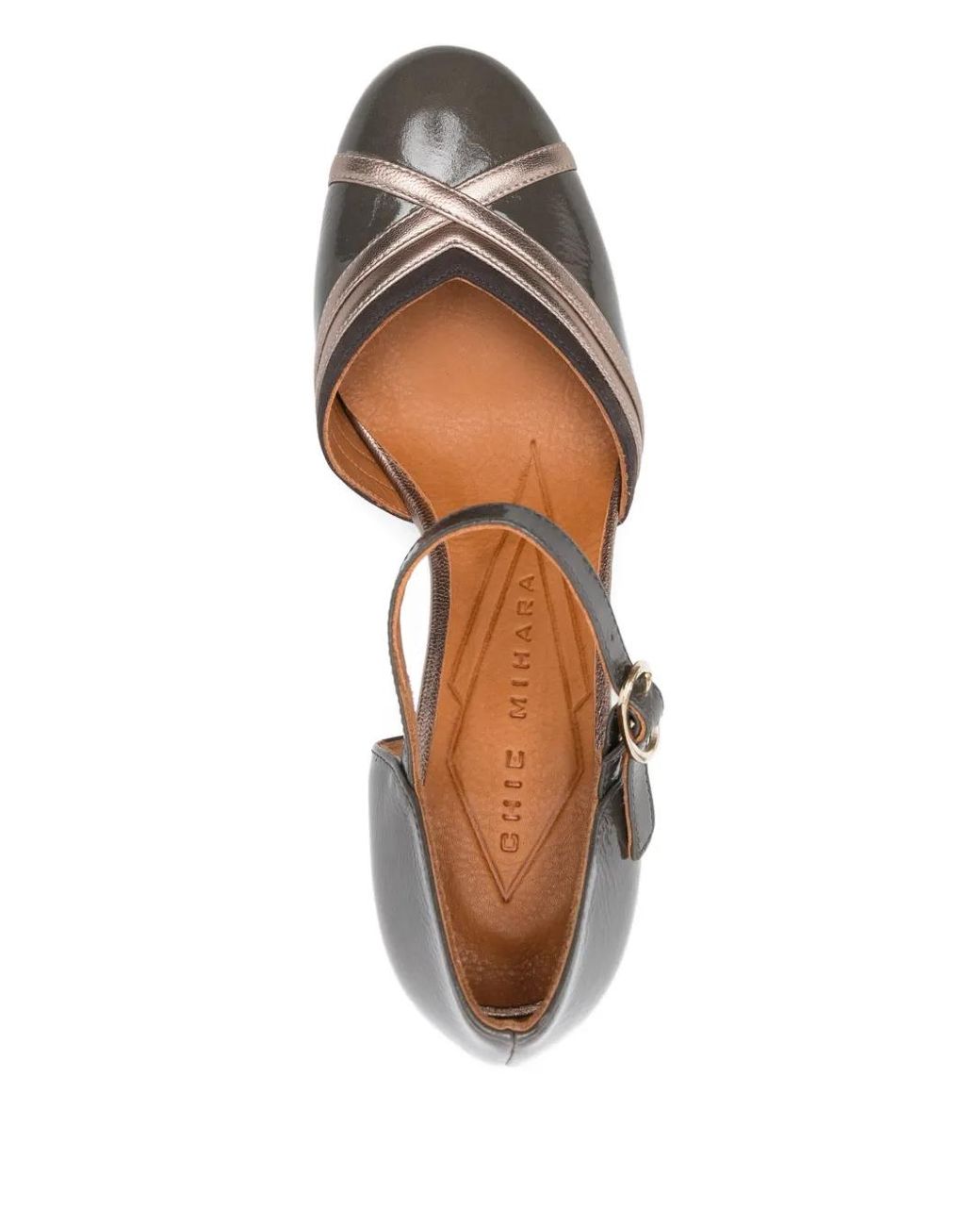 Chie Mihara Metallic 80Mm Ankle-Strap Block-Heel Pumps