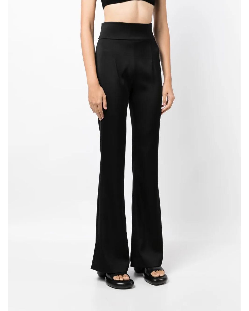 Galvan Black High-Waisted Flared Trousers