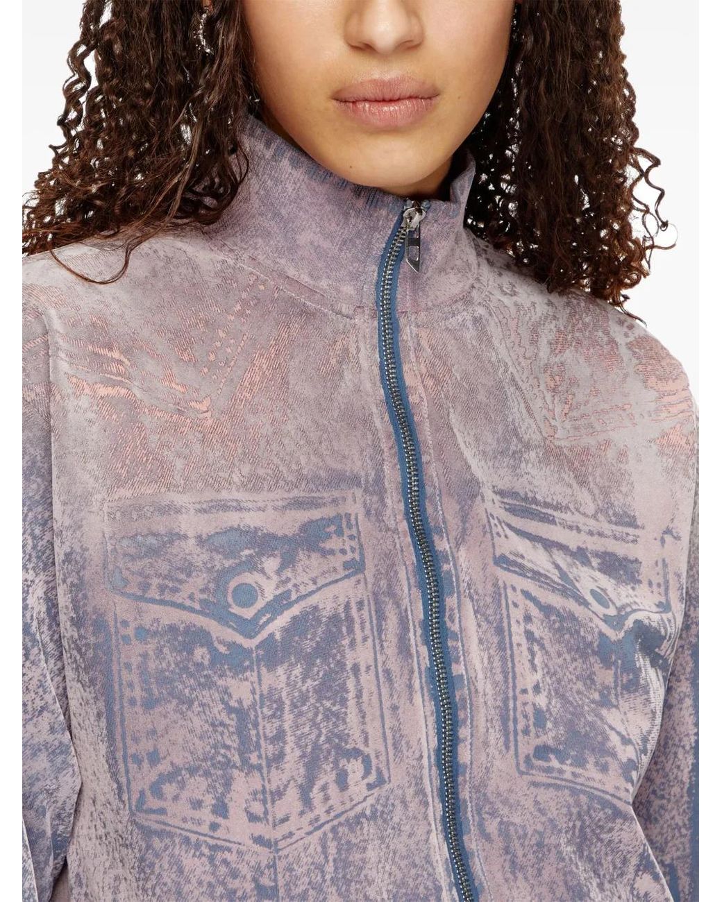 DIESEL Purple F-Slitly Sweatshirt