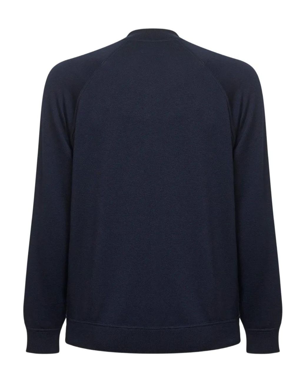 D4.0 Blue Pull Nervuré À Col Bomber for men