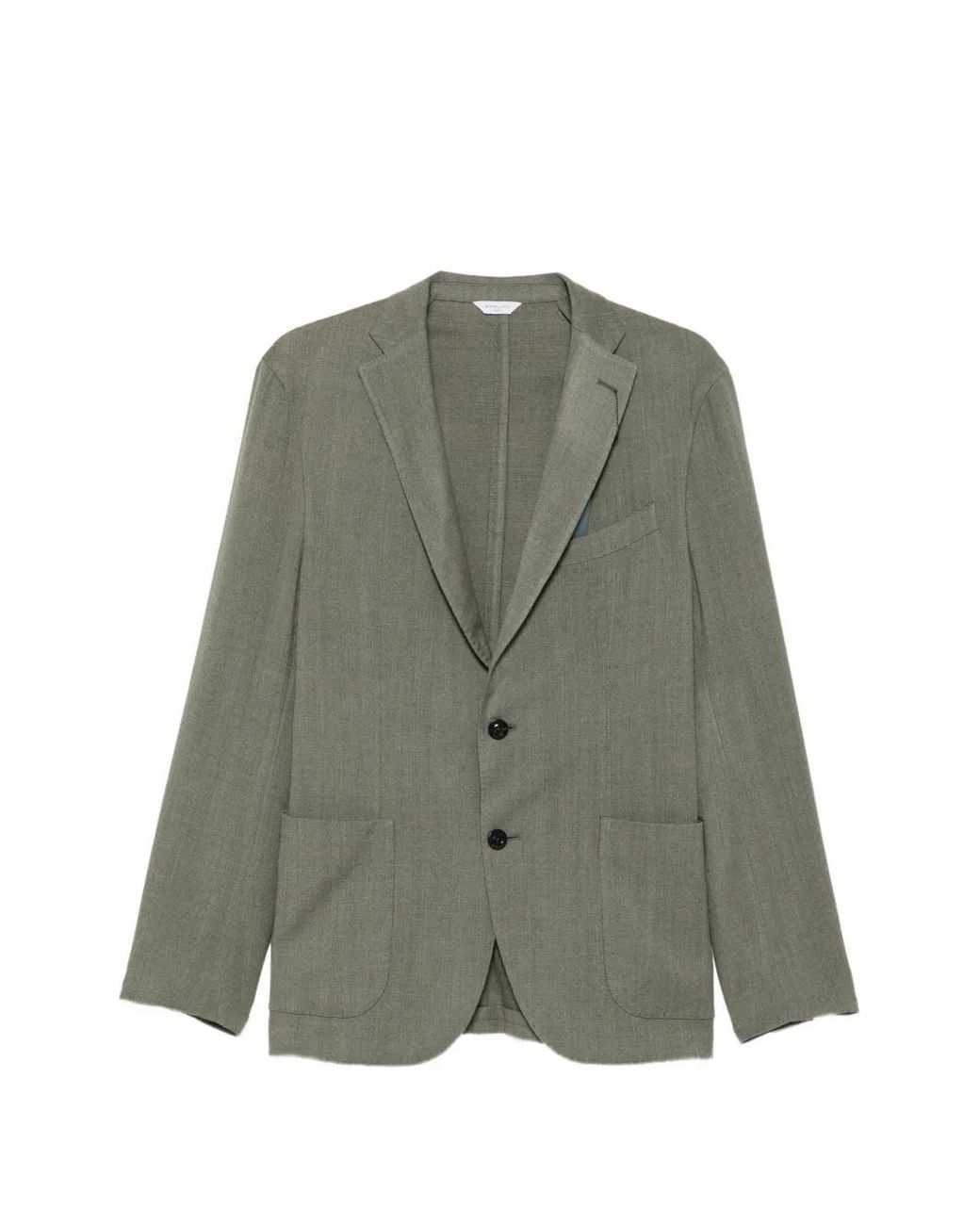 Boglioli Green Single-Breasted Notch-Lapel Jacket for men
