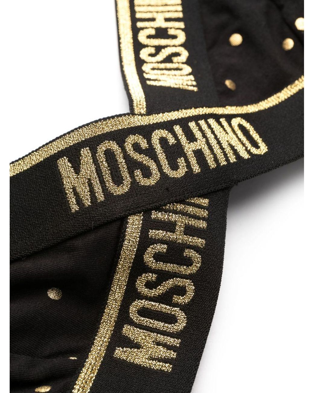 Moschino Logo-Print Triangle Bra - Black