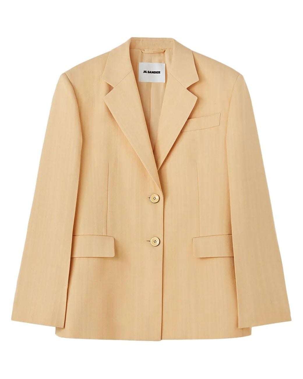 Jil Sander Natural Blazer En Crêpe À Simple Boutonnage