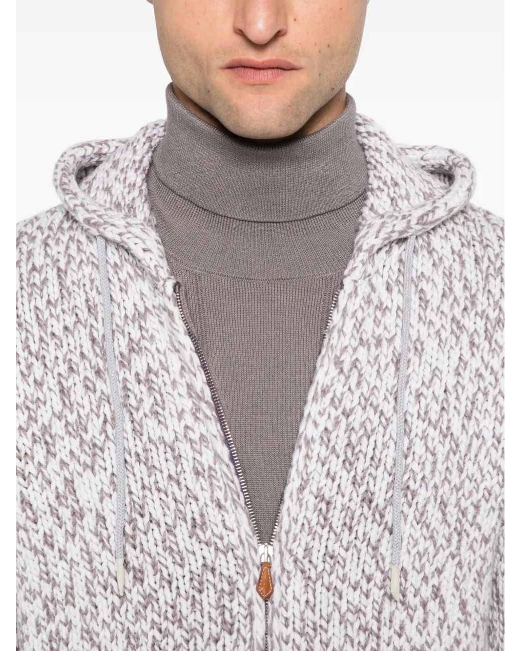 Eleventy Gray Zip-Up Hoodie for men