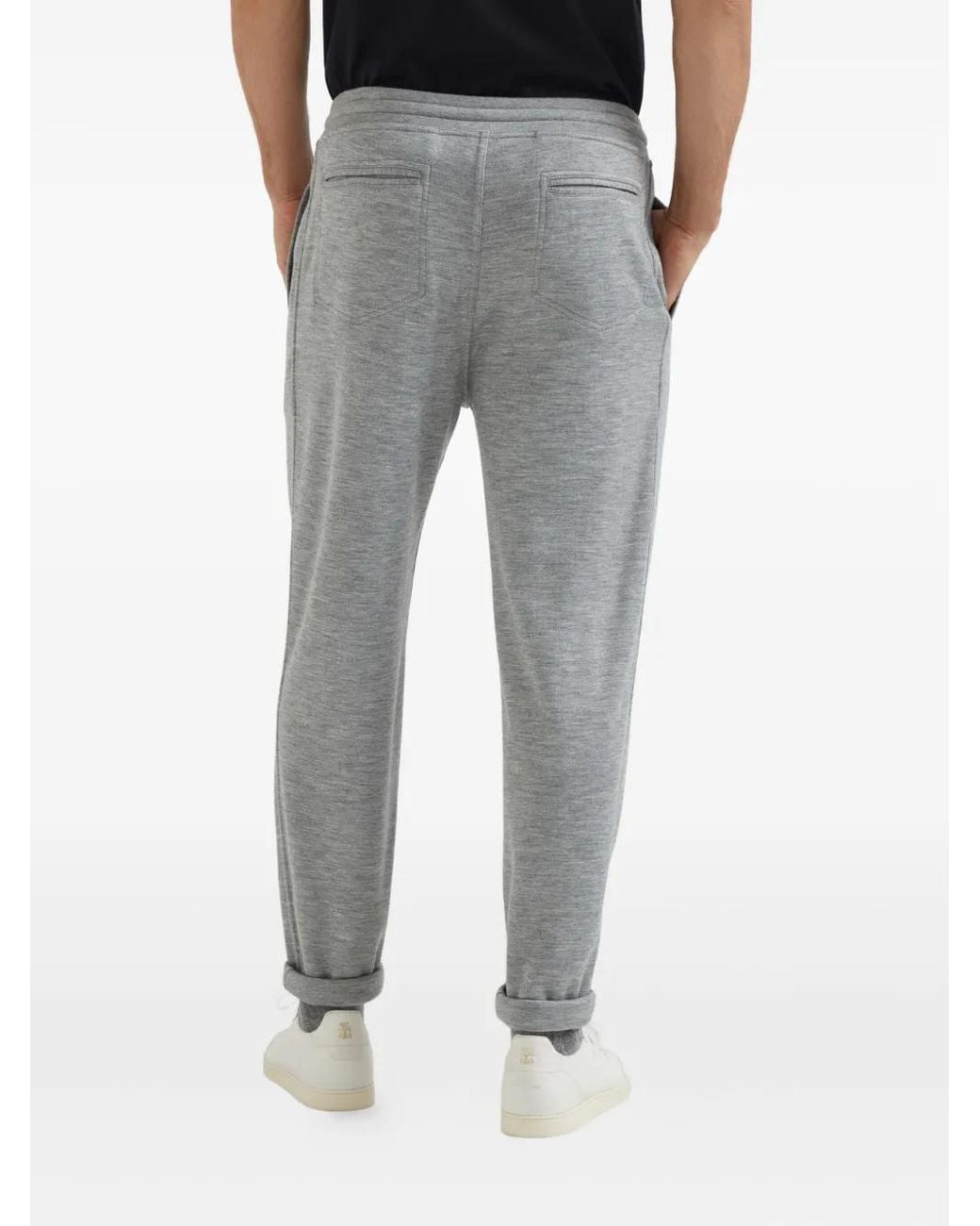 Brunello Cucinelli Gray Silk And Cashmere Trousers for men