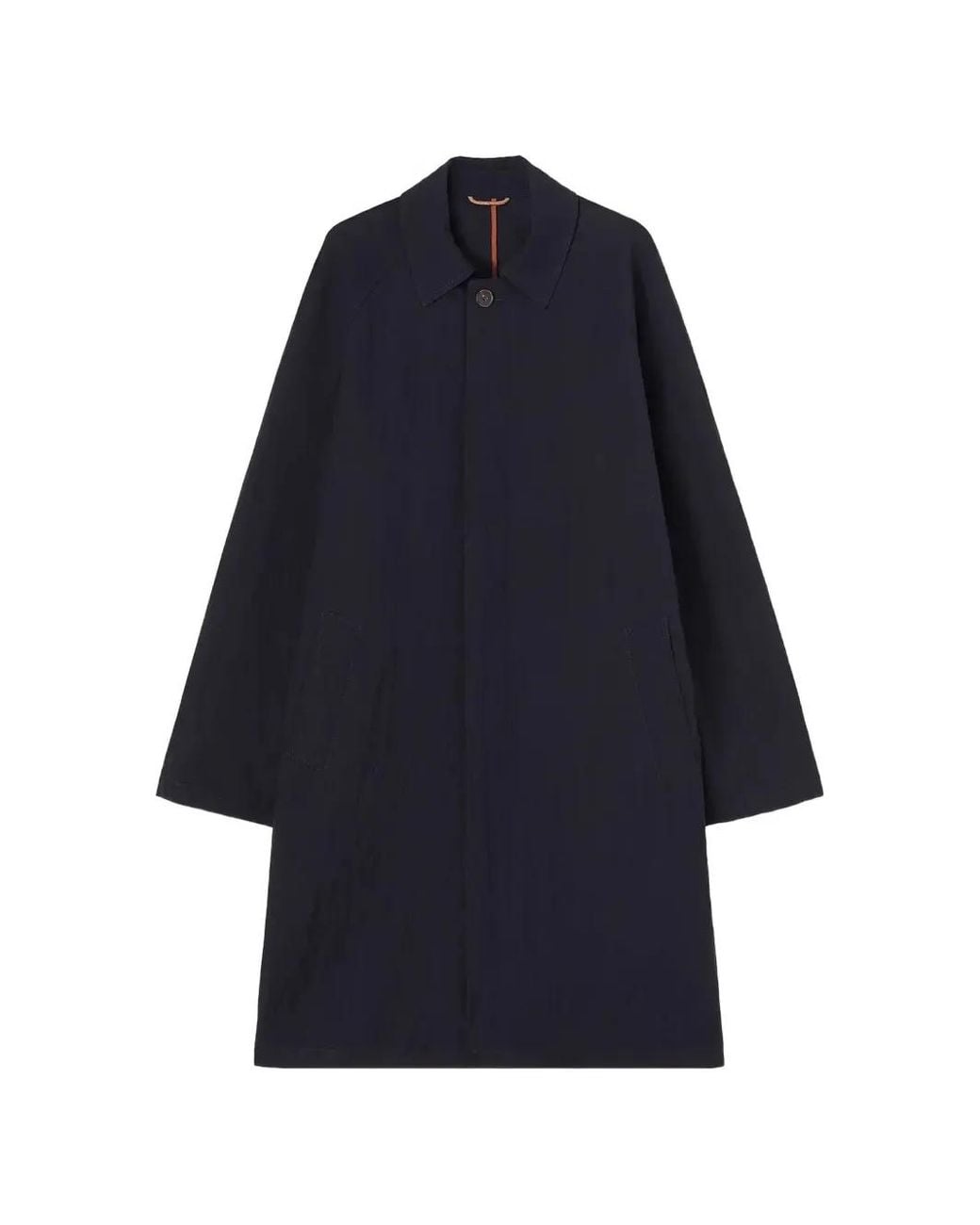 RETORI Blue Wrinkled-Effect Packable Trench Coat