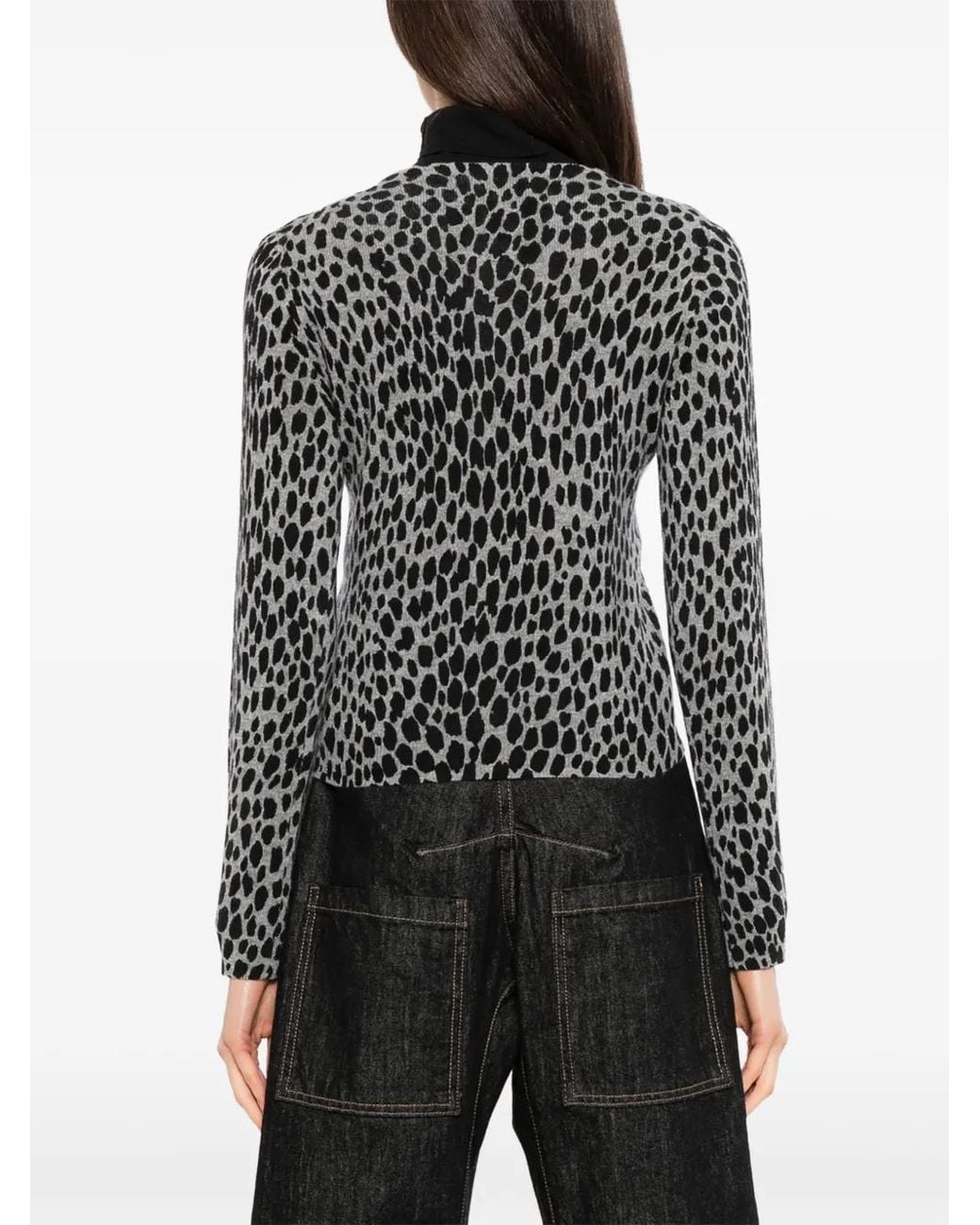 Nili Lotan Black Cardigan À Imprimé Léopard