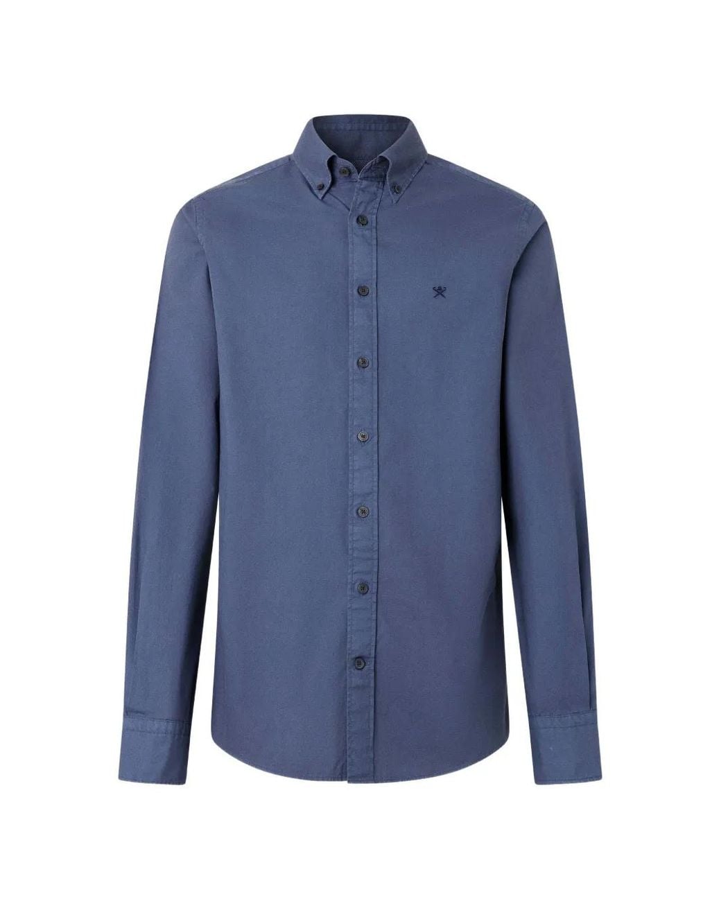 Hackett Blue Embroidered-Logo Shirt for men
