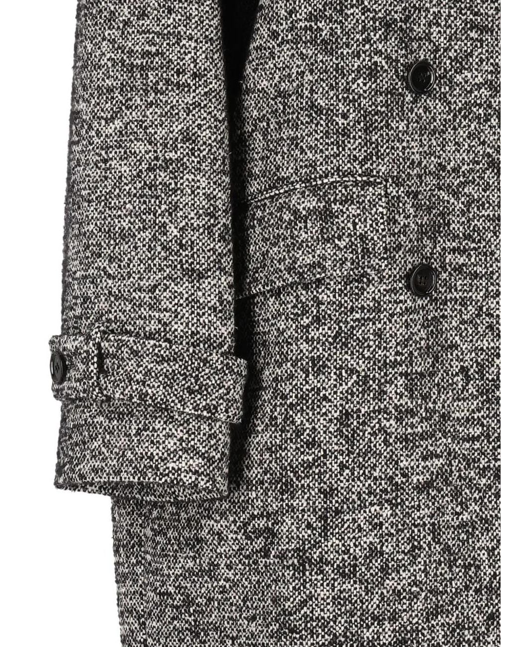 Dolce & Gabbana Gray Double-Breasted Martingale Coat