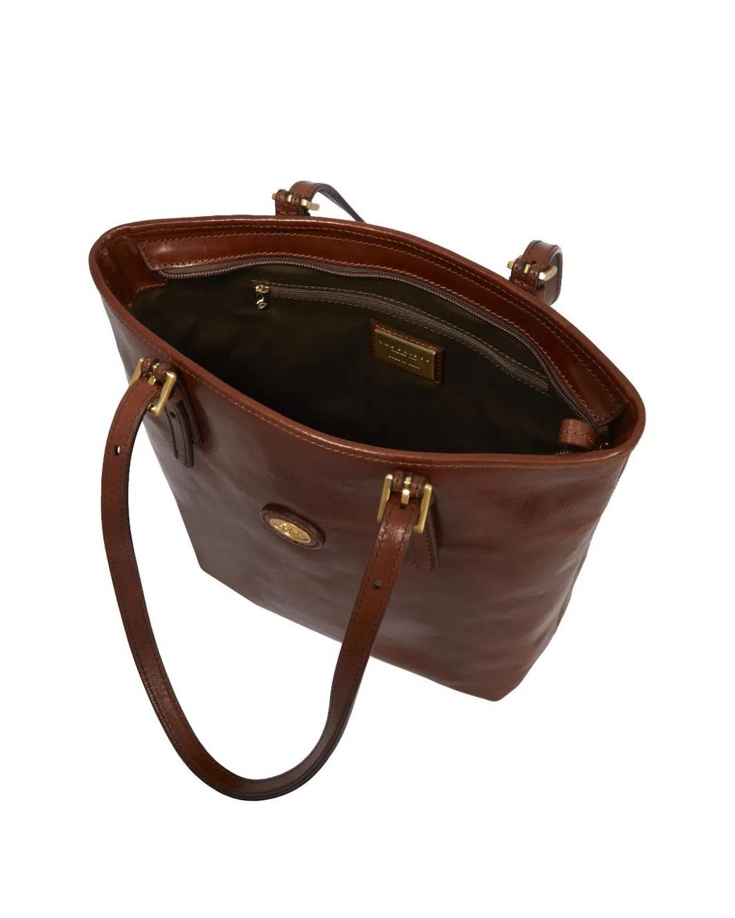 The Bridge Brown Leather Buckle-Detail Tote Bag