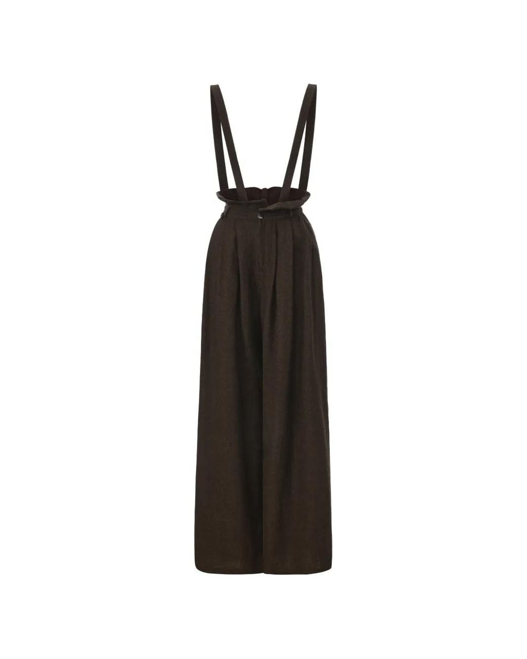 ili node Black Val Suspender-Strap Trousers