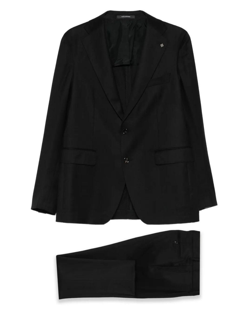 Tagliatore Black Notched-Lapel Suit for men