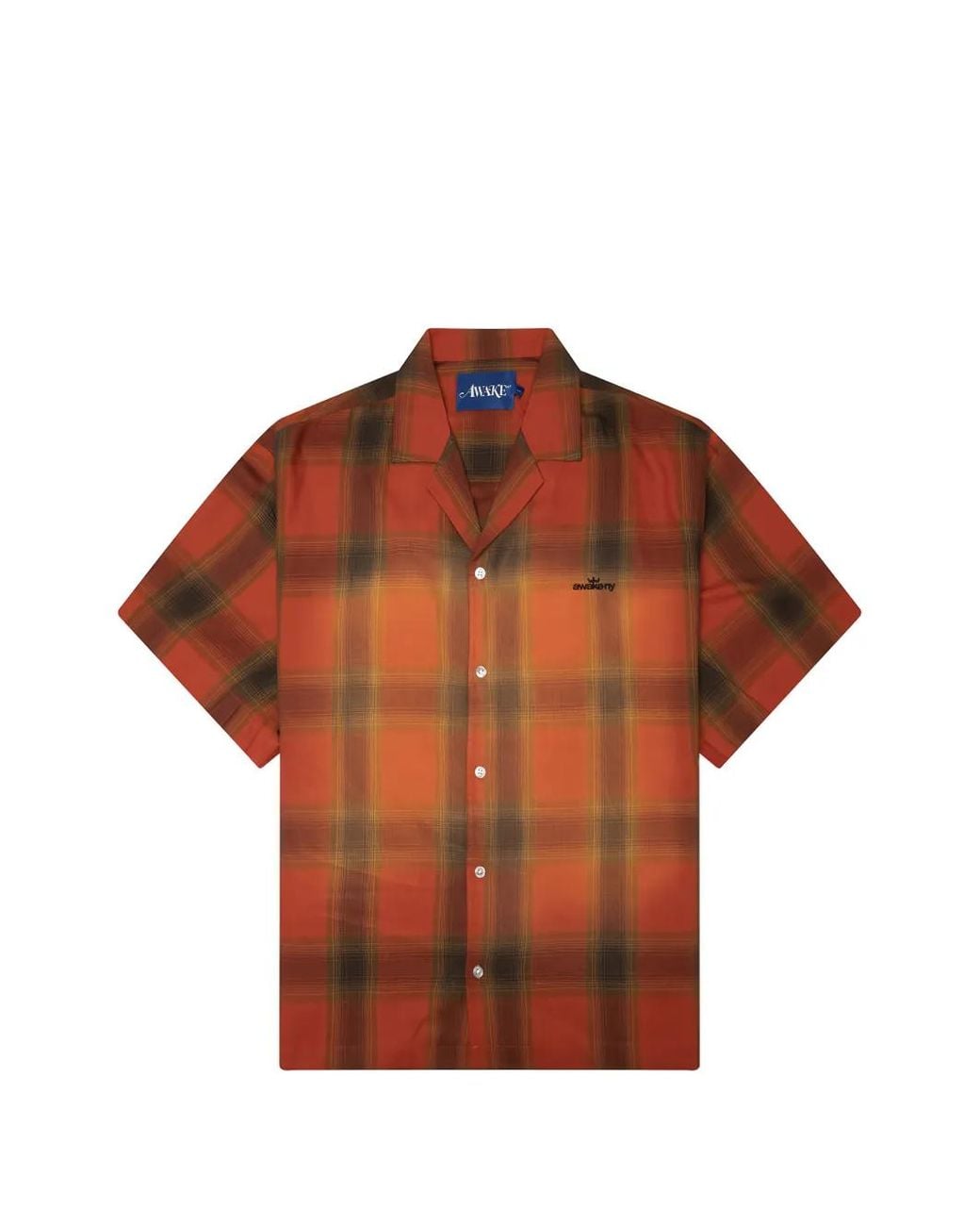 AWAKE NY Brown Orchard St Plaid-Print Shirt for men