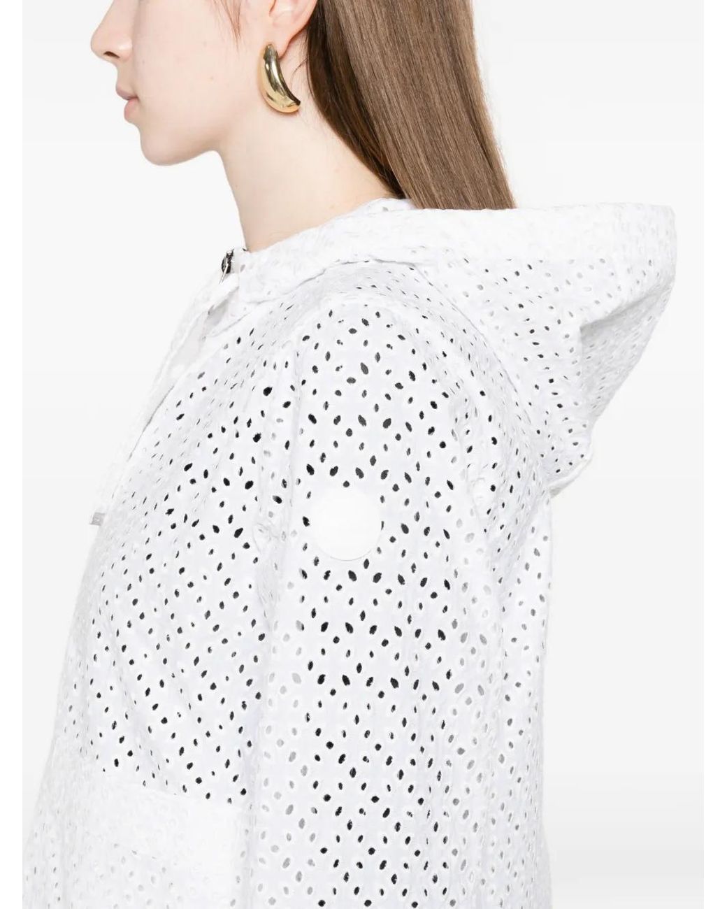 Chaqueta Perforada Con Capucha Colmar de color White