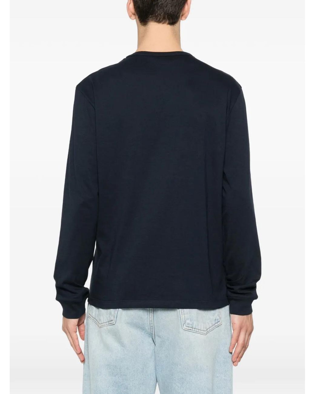 Valentino Garavani Blue Long-Sleeved Graphic T-Shirt for men