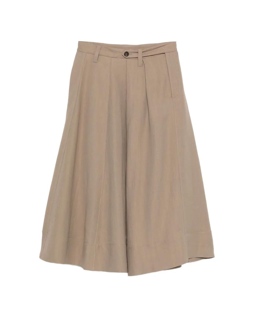 Brunello Cucinelli Natural Button-Embellished Skirt