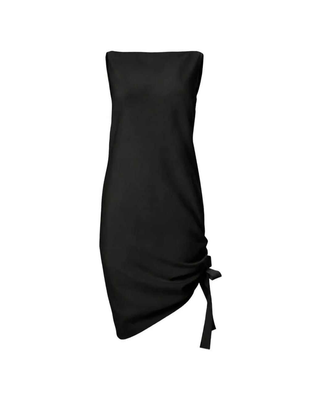 Carolina Herrera Black Robe Asymétrique À Fronces