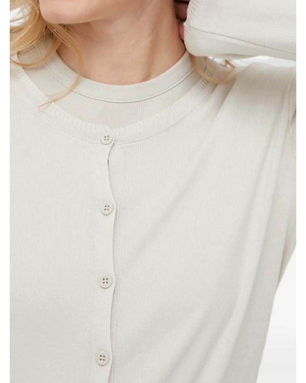 Benetton Vest Met Knopen in het White