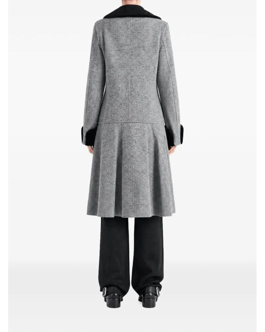 Comme des Garçons Gray Double-Breasted Contrast-Trim Coat