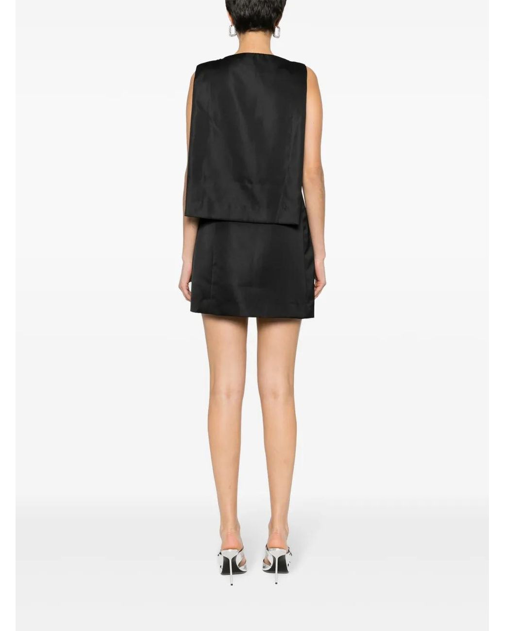 Coperni Black Cut-Out Cape-Effect Minidress