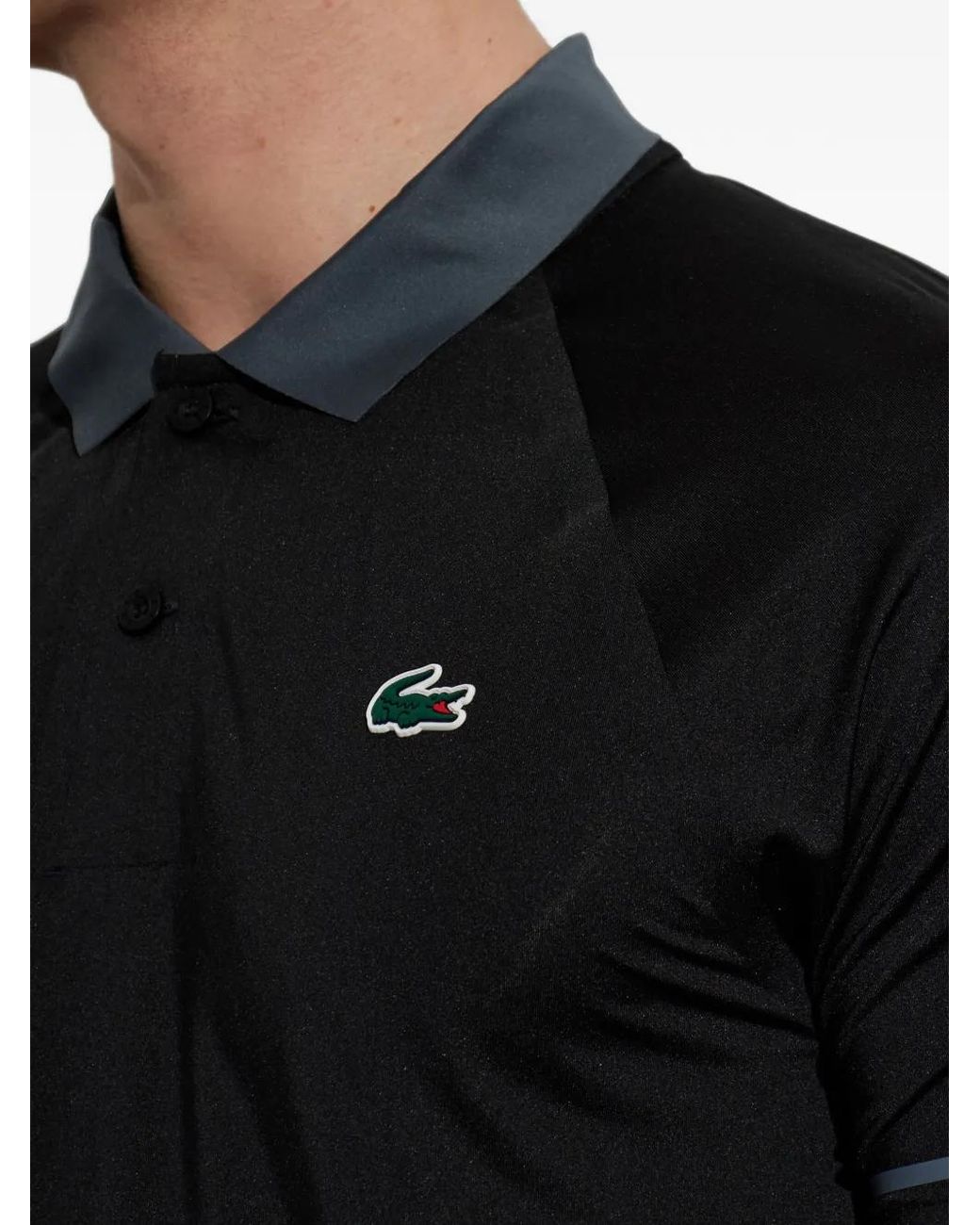Lacoste Black X Novak Djokovic On Court Performance Polo Shirt for men