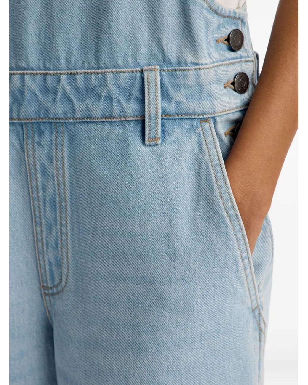12 STOREEZ Blue Denim Strap Jumpsuit