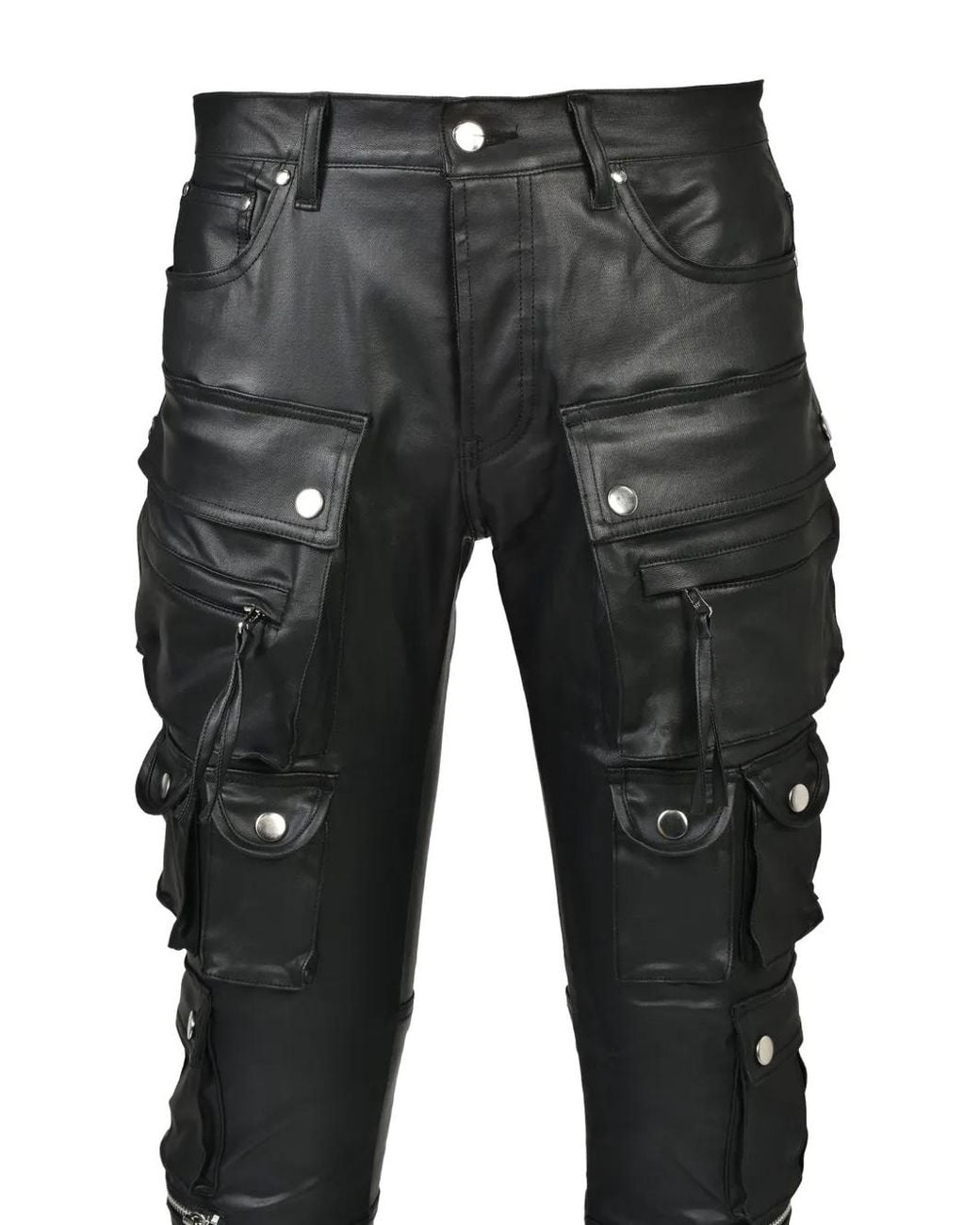 BREATH Black Belt-Loops Trousers for men