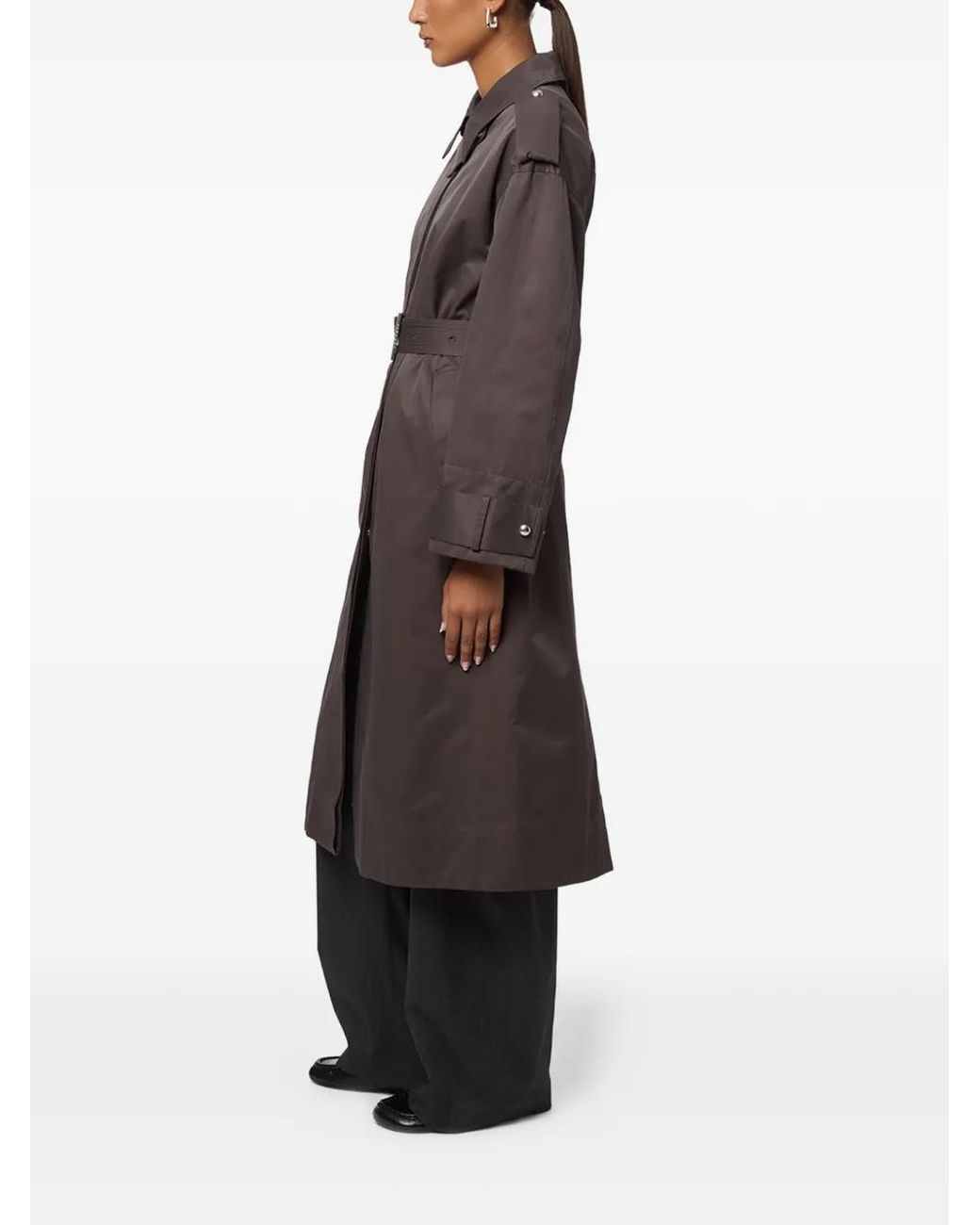 Apparis Black Joan Belted Trench Coat