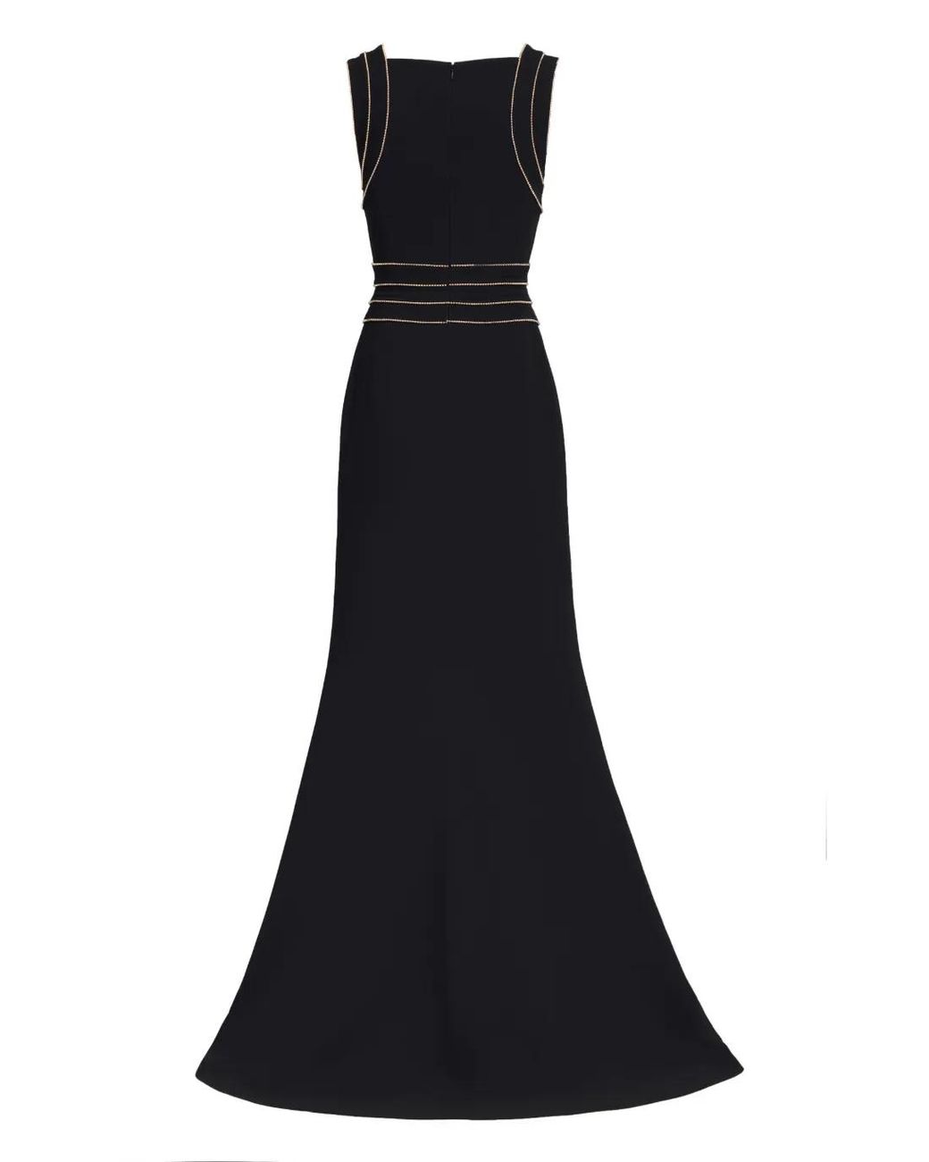 Elie Saab Black Robe-Cape Ornée De Cristal Cady