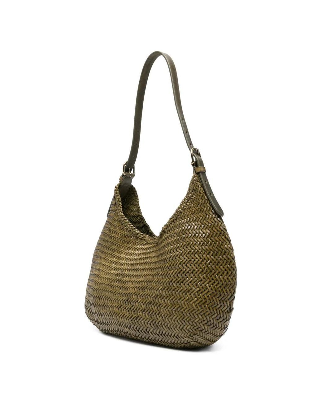 Dragon Diffusion Luna Mezza Woven Shoulder Bag in Green | Lyst